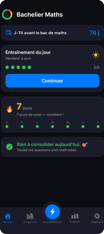 Entraînement du jour avec série en cours