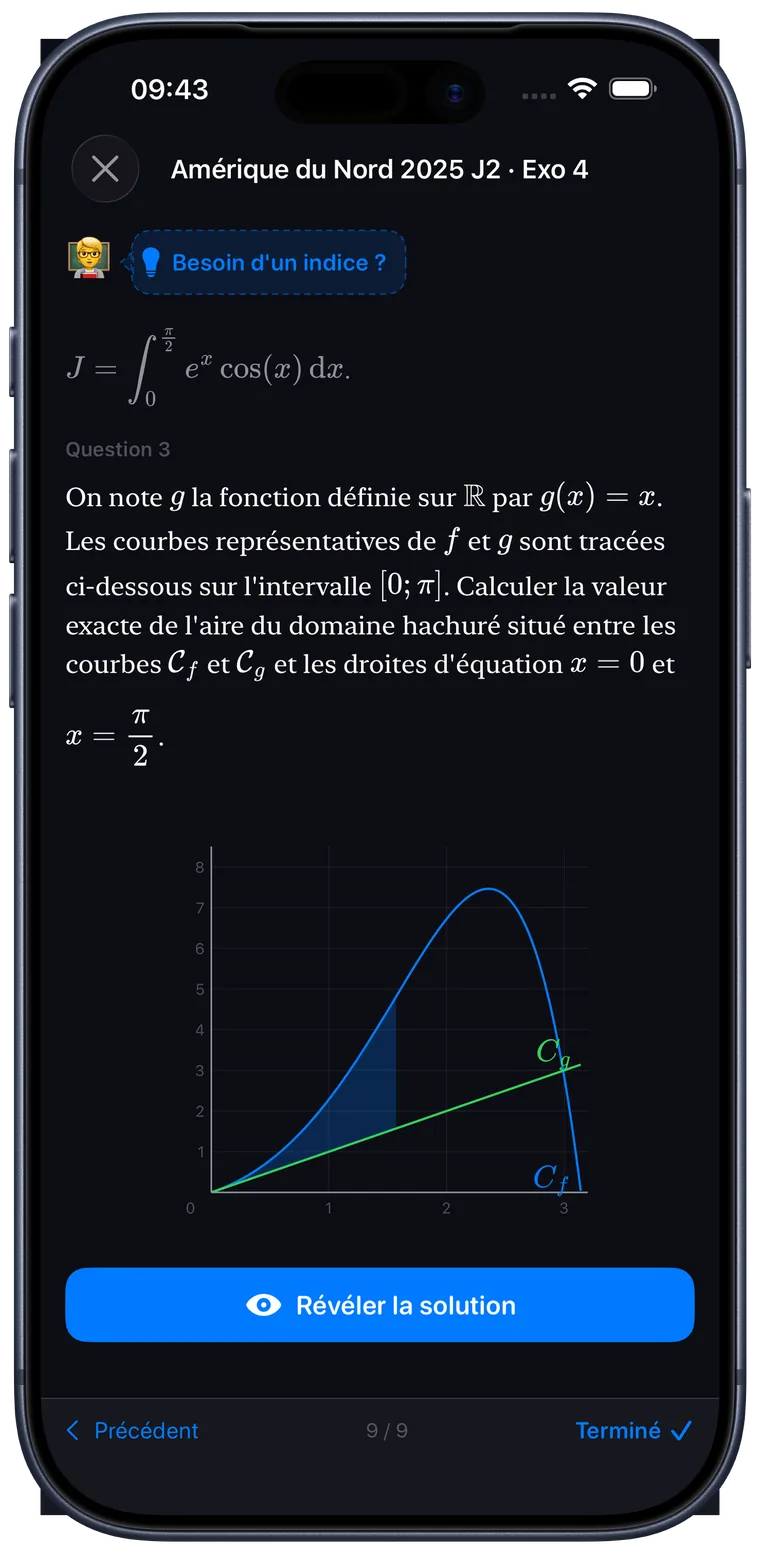 Annale du bac de maths corrigée pas à pas avec le commentaire du prof