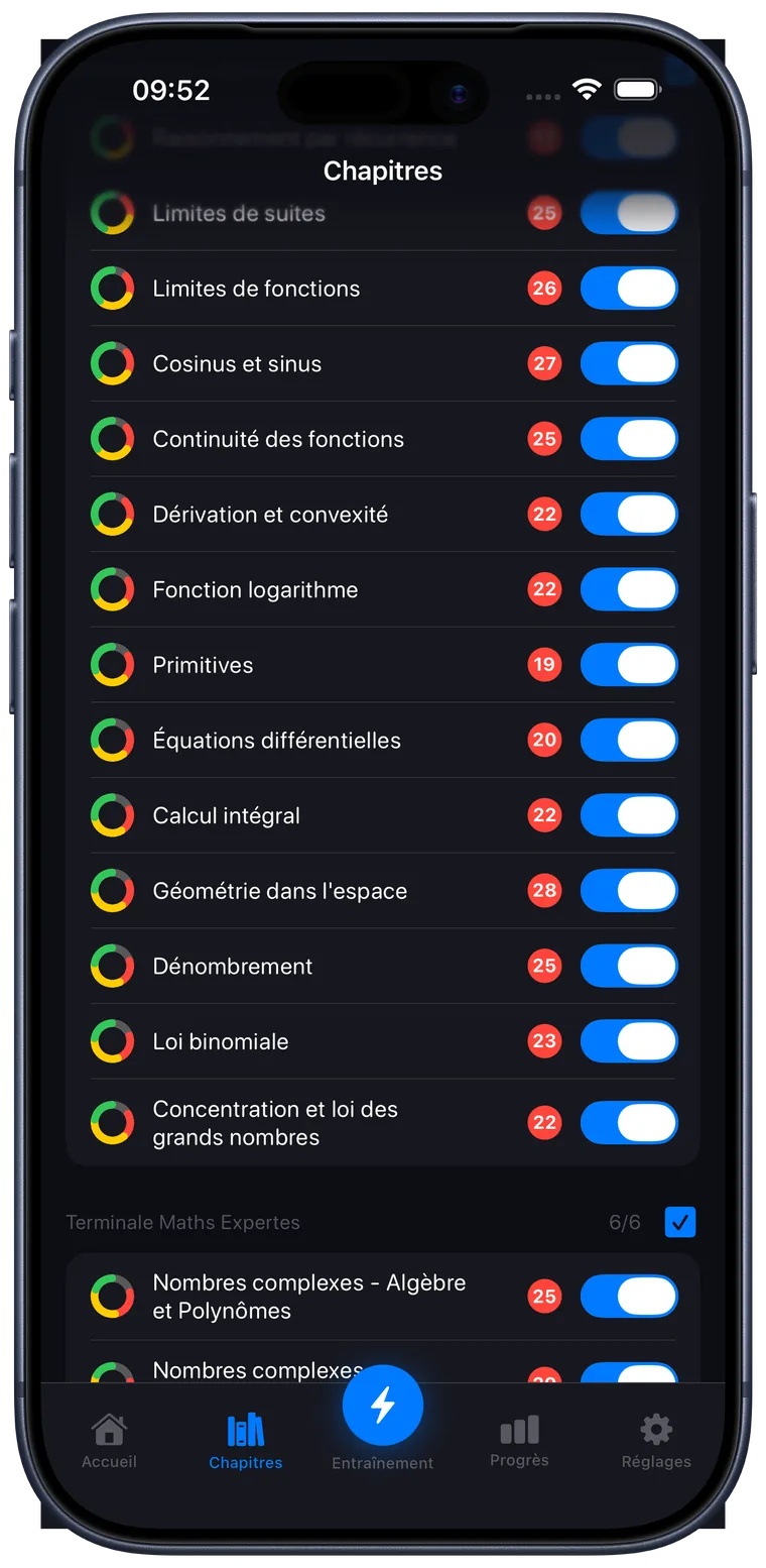 Tout le programme : Première Spé, Terminale Spé et Maths Expertes